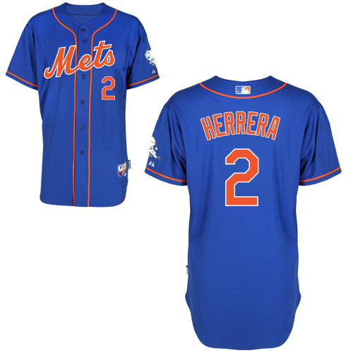 Dilson Herrera #2 MLB Jersey-New York Mets Men's Authentic Alternate Blue Home Cool Base Baseball Jersey